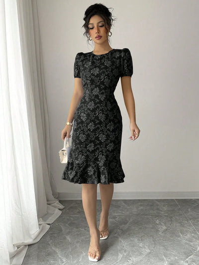 Black linen dress